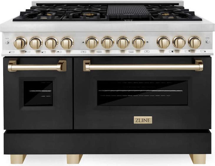 Zline RAZBLM48G Stainless Steel With Black Matte Door And Polished...