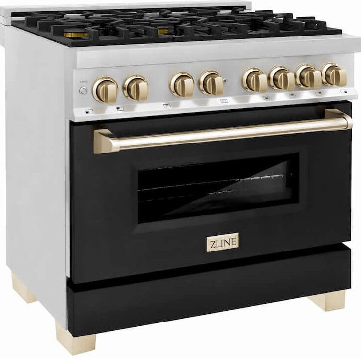 Zline RAZBLM36G Stainless Steel With Black Matte Door And Polished...