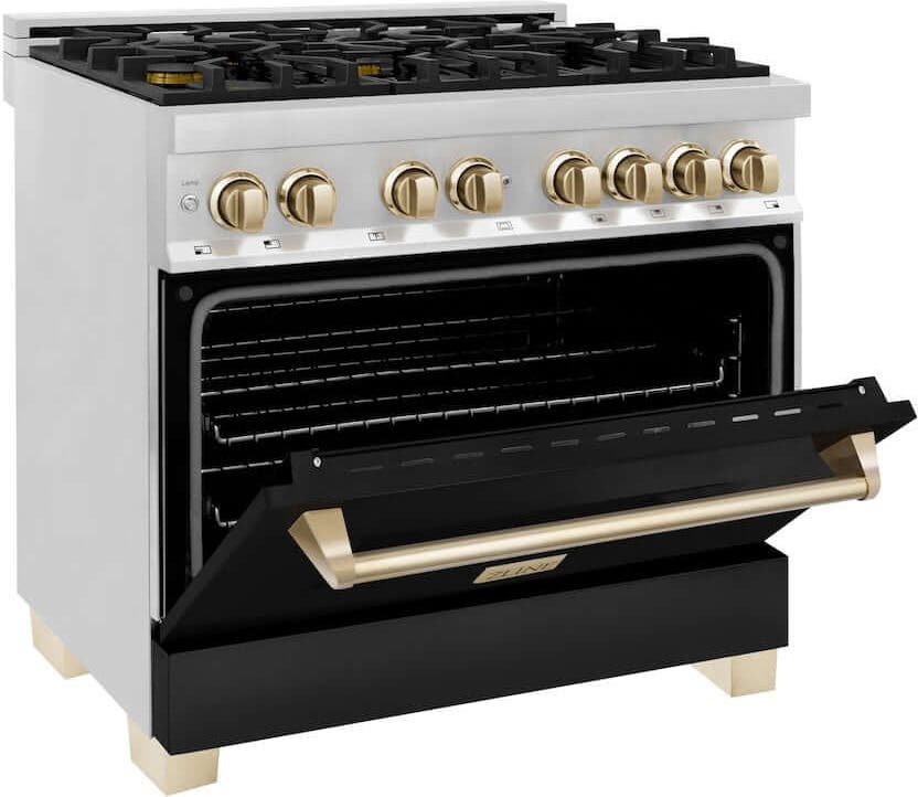 Zline RAZBLM36G Stainless Steel With Black Matte Door And Polished...