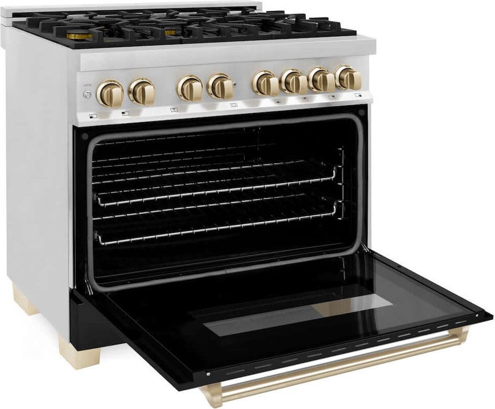 Zline RAZBLM36G Stainless Steel With Black Matte Door And Polished...