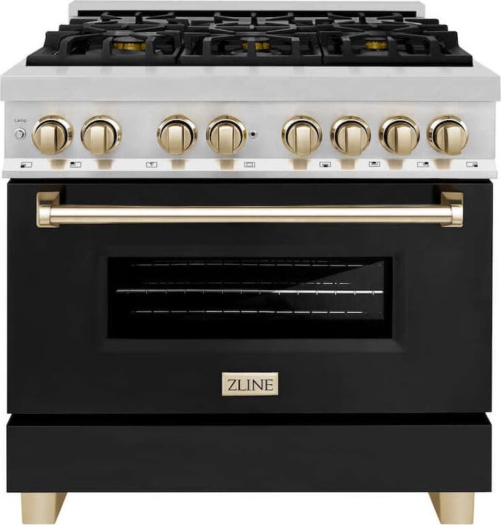 Zline RAZBLM36G Stainless Steel With Black Matte Door And Polished...