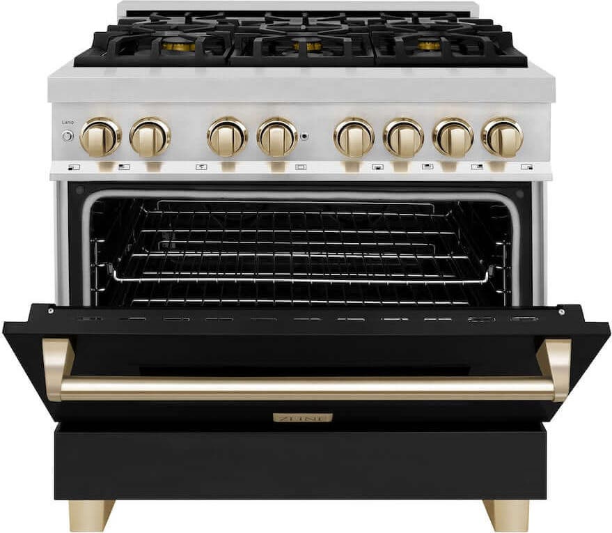 Zline RAZBLM36G Stainless Steel With Black Matte Door And Polished...