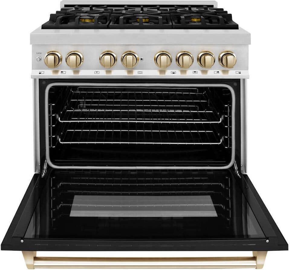 Zline RAZBLM36G Stainless Steel With Black Matte Door And Polished...