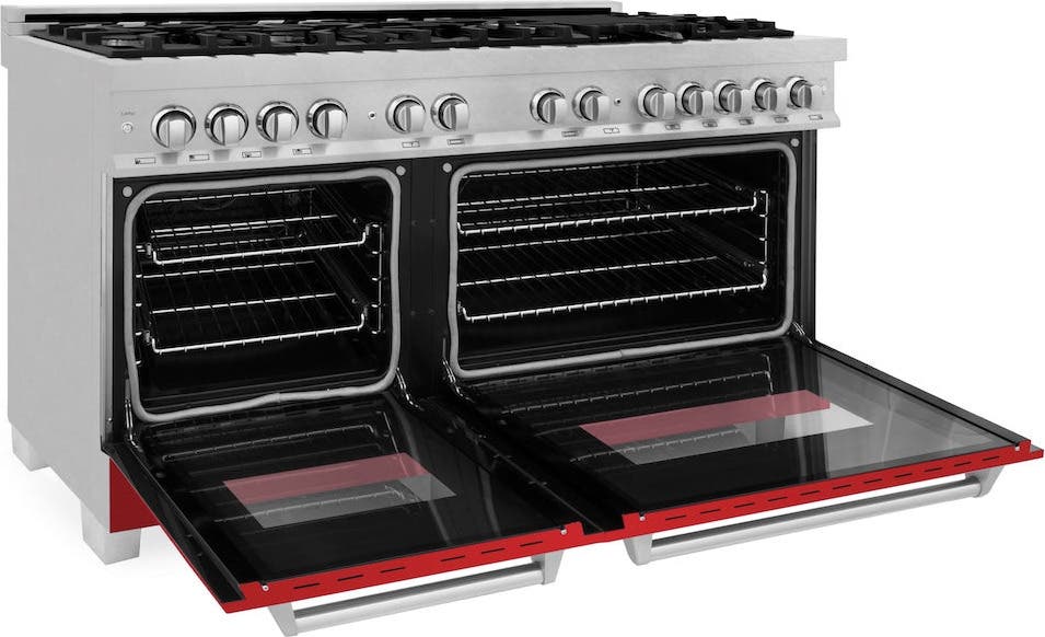 Zline RASRM60 DuraSnow Stainless Steel with Red Matte Doors