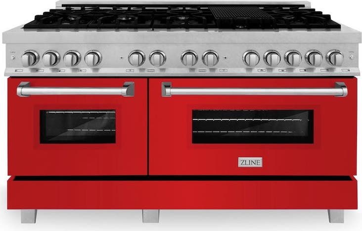Zline RASRM60 DuraSnow Stainless Steel with Red Matte Doors