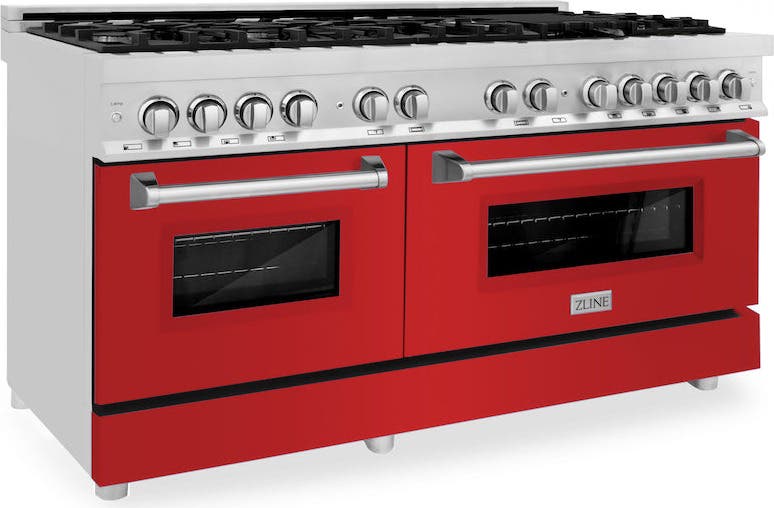 Zline RARM60 Stainless Steel And Red Matte Door
