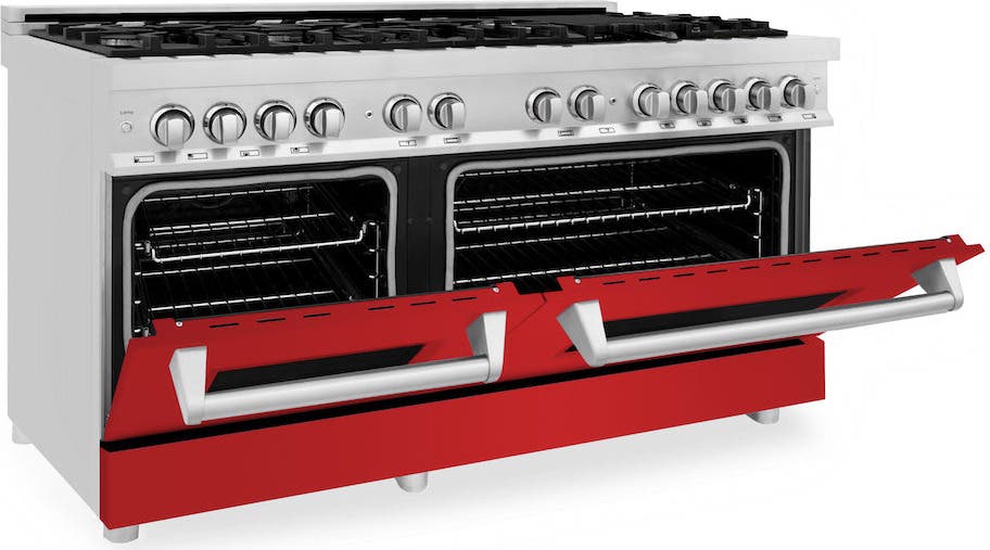 Zline RARM60 Stainless Steel And Red Matte Door