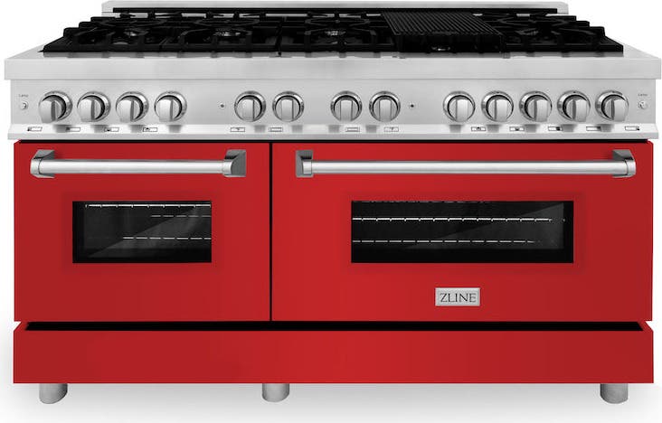 Zline RARM60 Stainless Steel And Red Matte Door
