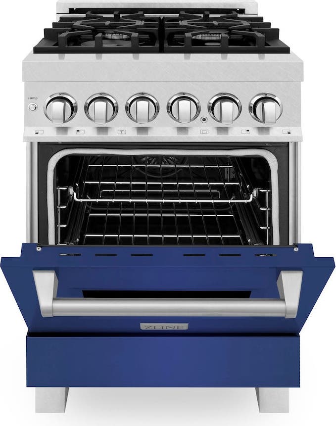 Zline RASBM24 Durasnowstainless Steel With Blue Matte Door