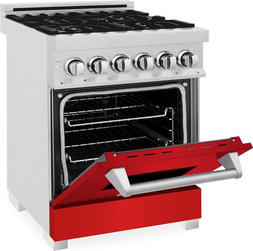 Zline RASRM24 Durasnowstainless Steel With Red Matte Door