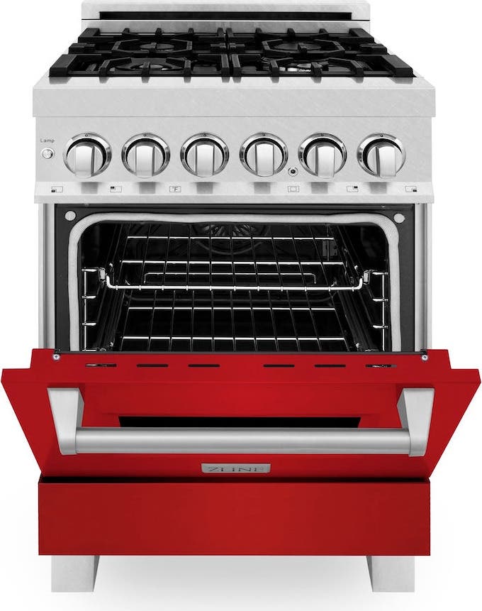 Zline RASRM24 Durasnowstainless Steel With Red Matte Door