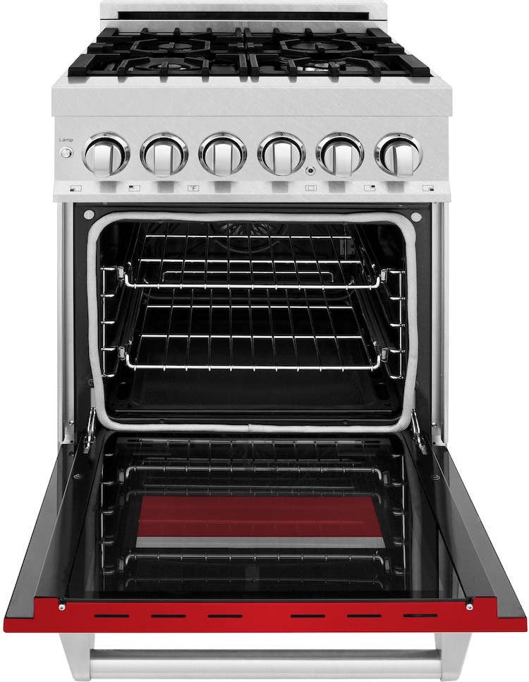 Zline RASRM24 Durasnowstainless Steel With Red Matte Door