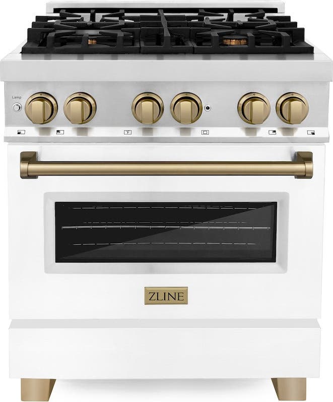 Zline RAZWM30CB Stainless Steel With White Matte Door And Champagn...