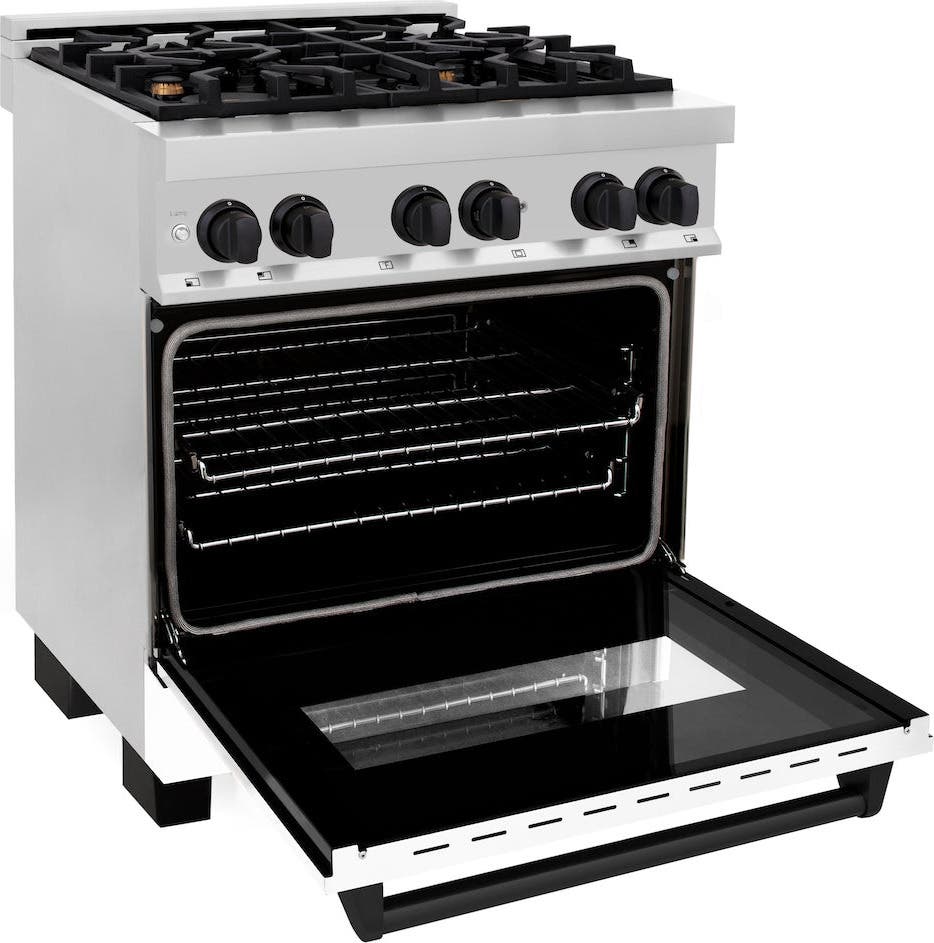 Zline RAZWM30MB Stainless Steel With White Matte Door And Matte Bl...