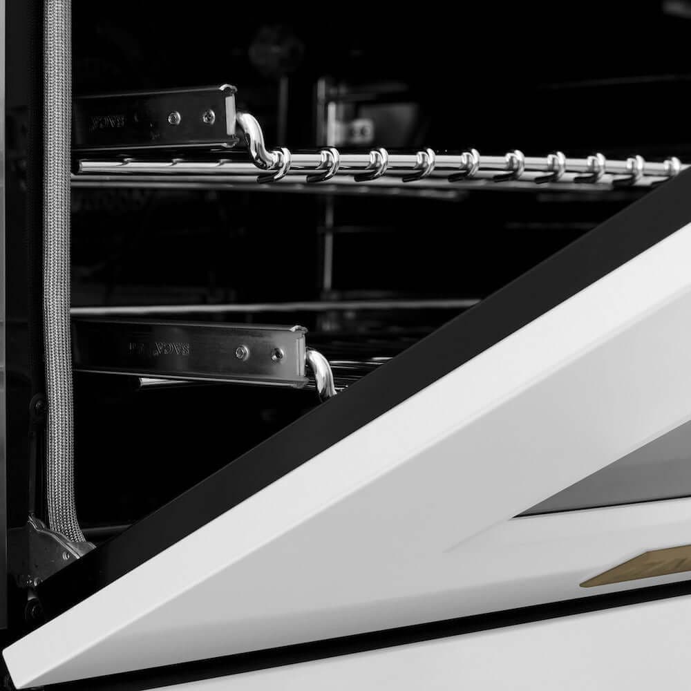 Zline RAZWM60CB Stainless Steel With White Matte Door And Champagn...