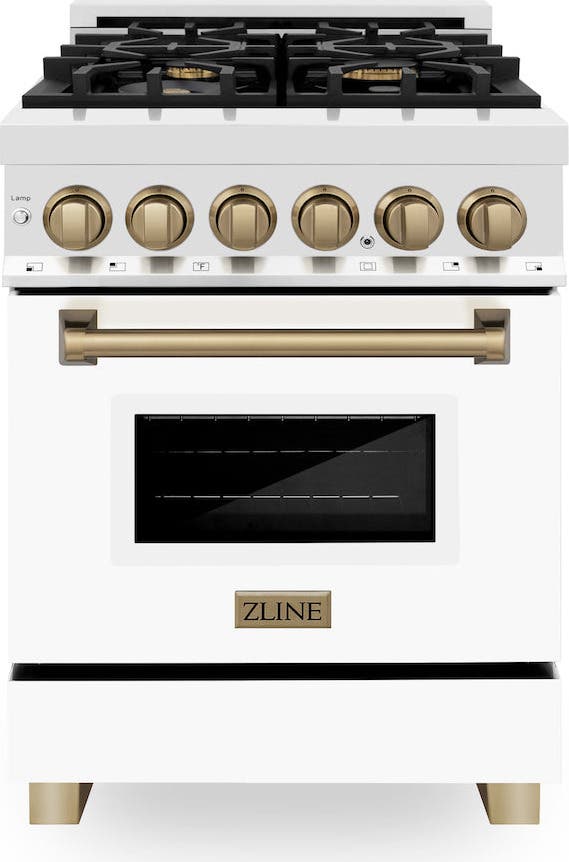 Zline RAZWM24CB Stainless Steel With White Matte Door And Champagn...