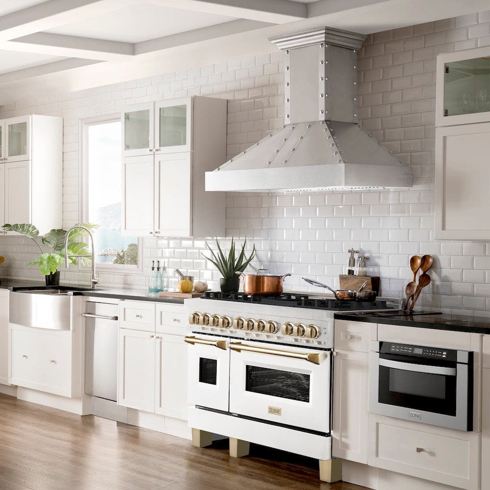 Zline RASZWM48G Durasnow Stainless Steel With White Matte Door And...