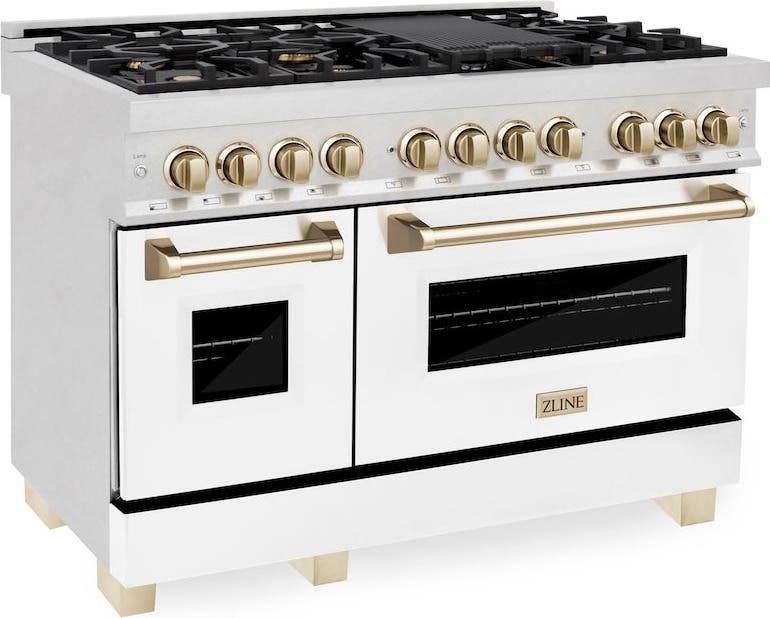 Zline RASZWM48G Durasnow Stainless Steel With White Matte Door And...