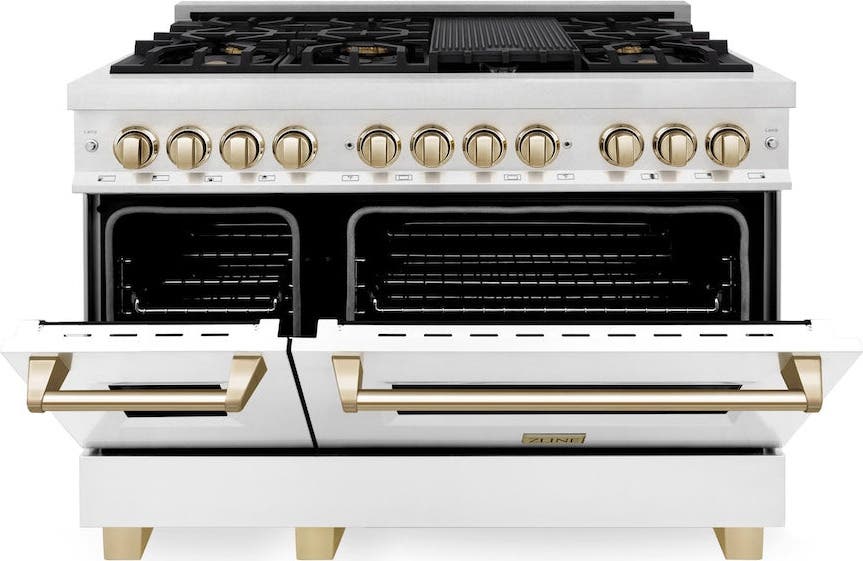 Zline RASZWM48G Durasnow Stainless Steel With White Matte Door And...