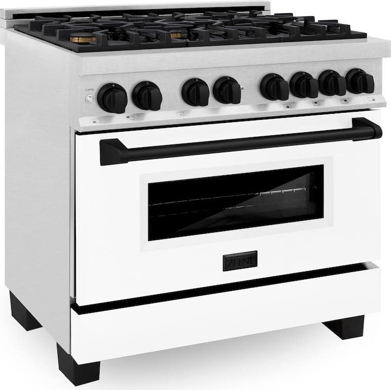 Zline RASZWM36MB Durasnow Stainless Steel with White Matte Door and...