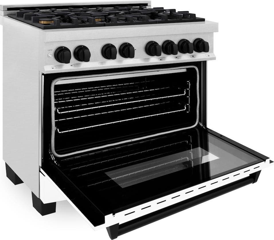 Zline RASZWM36MB Durasnow Stainless Steel with White Matte Door and...