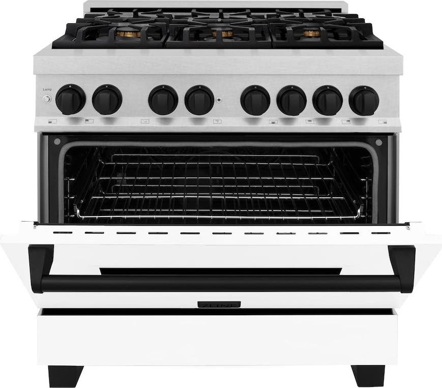 Zline RASZWM36MB Durasnow Stainless Steel with White Matte Door and...