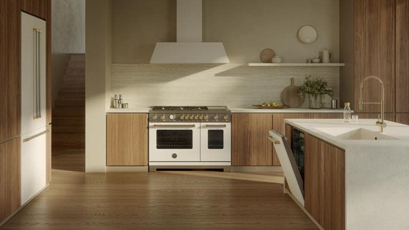 Bertazzoni MAS486GDFMBG White With Gold Trim