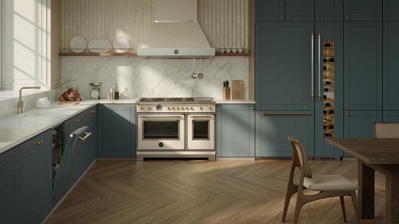 Bertazzoni HER486BTFGMAG Ivory With Gold Trim