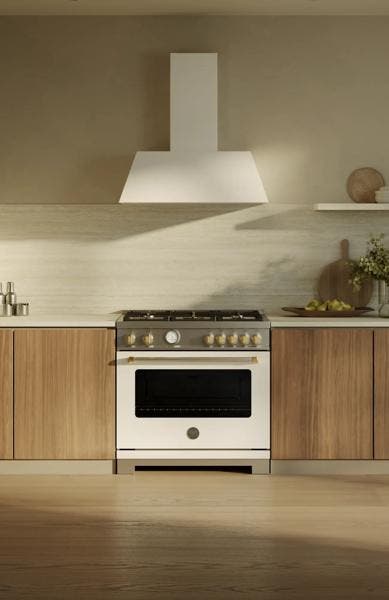 Bertazzoni MAS365GASBG White With Gold Trim