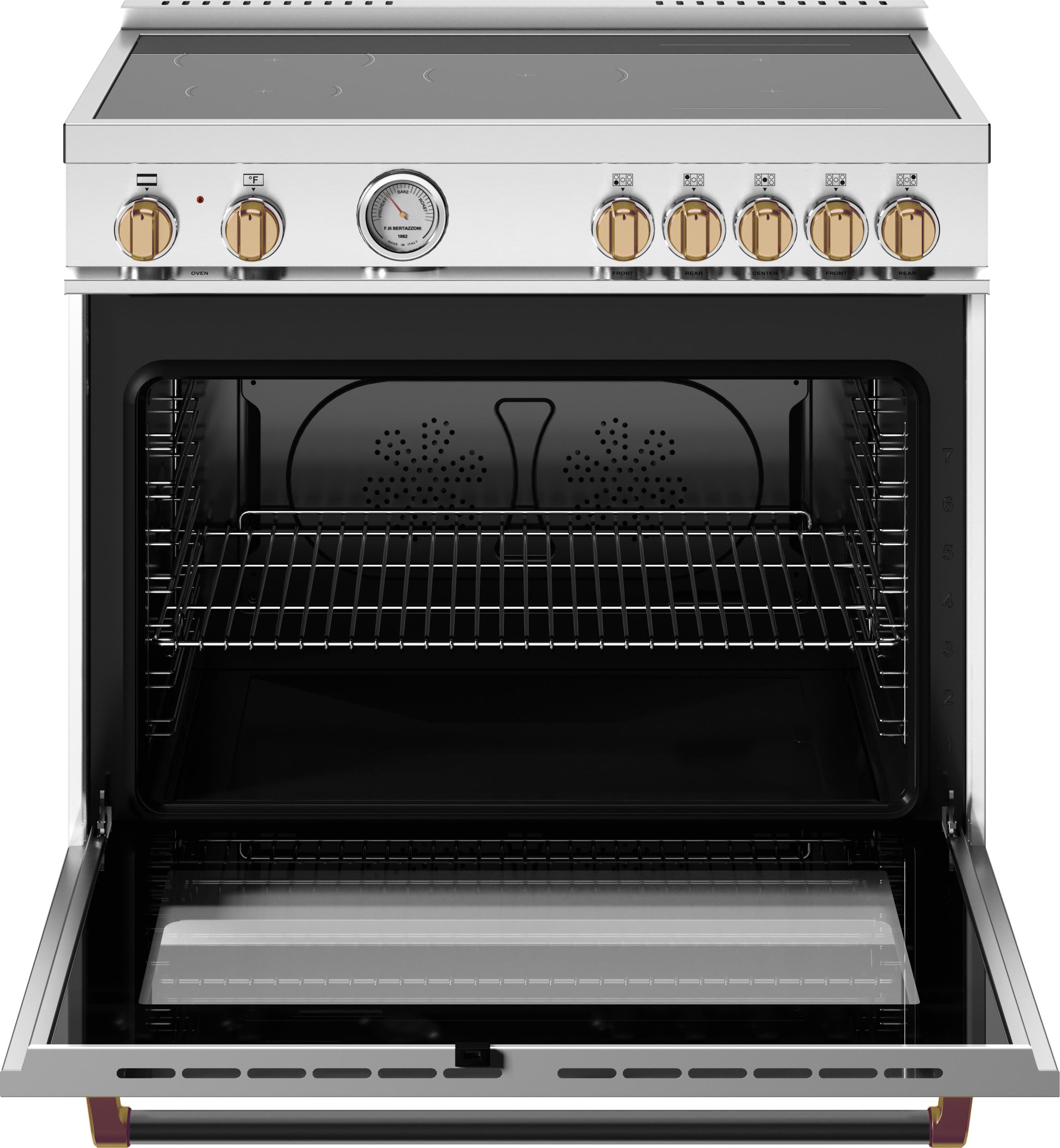 Bertazzoni MAS365INMBG White With Gold Trim