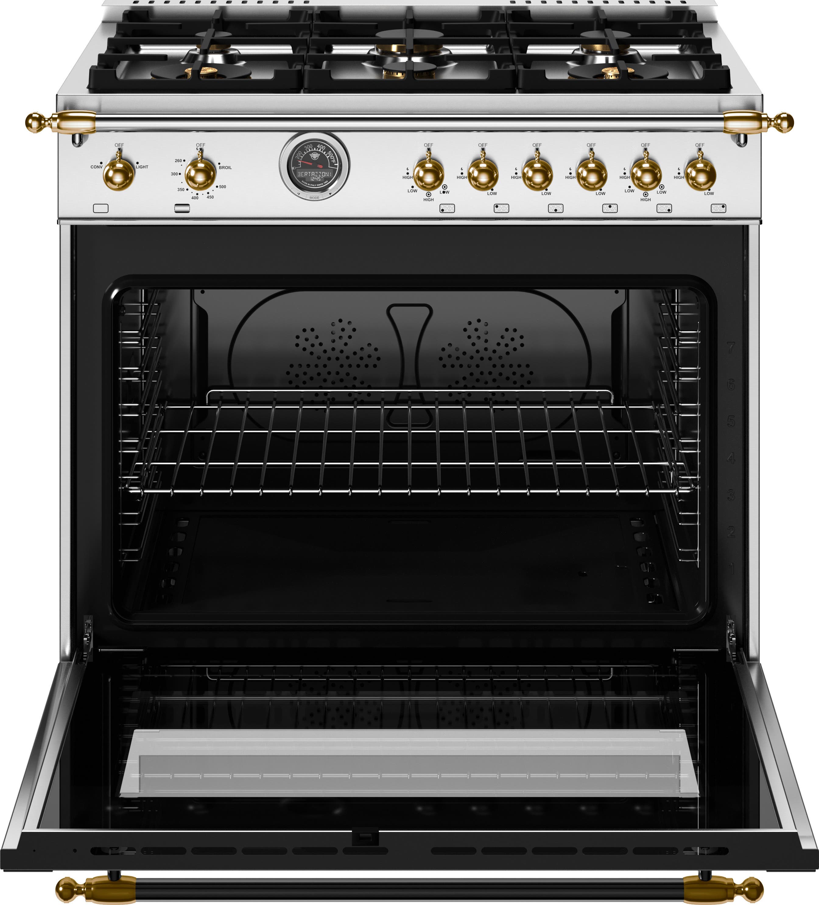 Bertazzoni HER366BCFGMXG Stainless Steel With Gold Trim