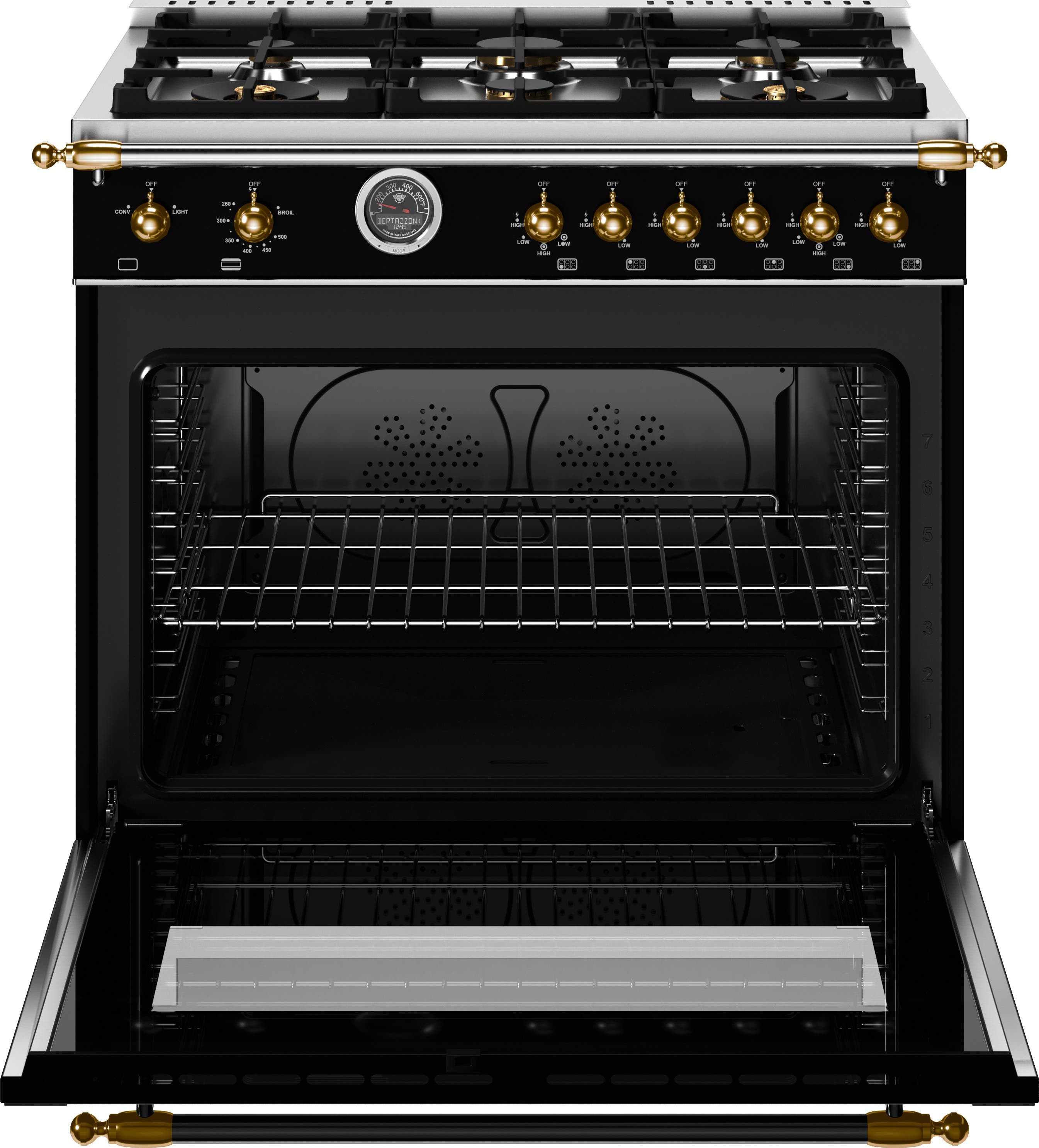 Bertazzoni HER366BCFGMNG Matte Black With Gold Trim