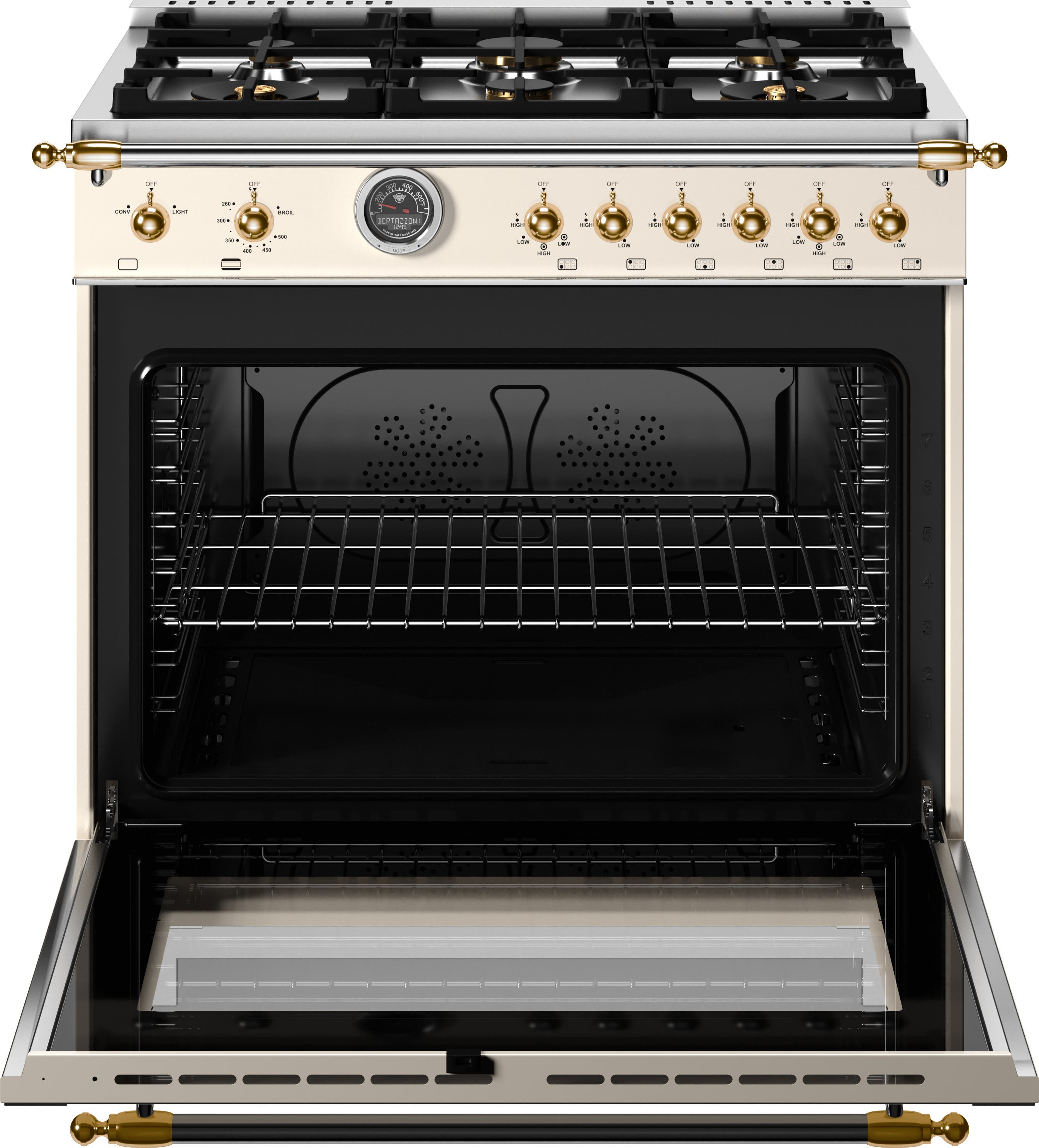 Bertazzoni HER366BCFGMAG Ivory With Gold Trim