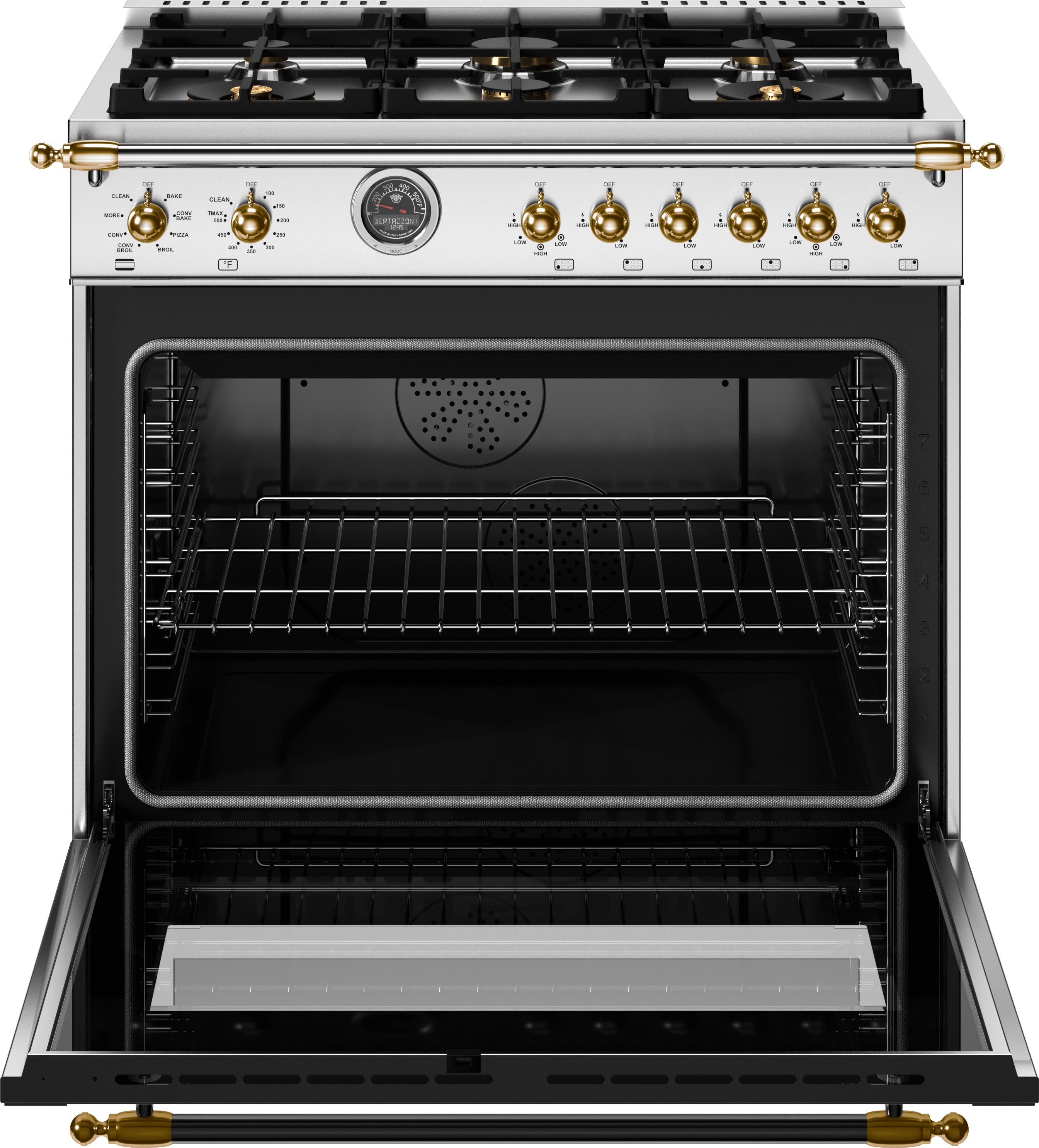 グレンページ Bertazzoni HER366BCFEPXG 36 Inch Heritage Series Duel Fuel Range