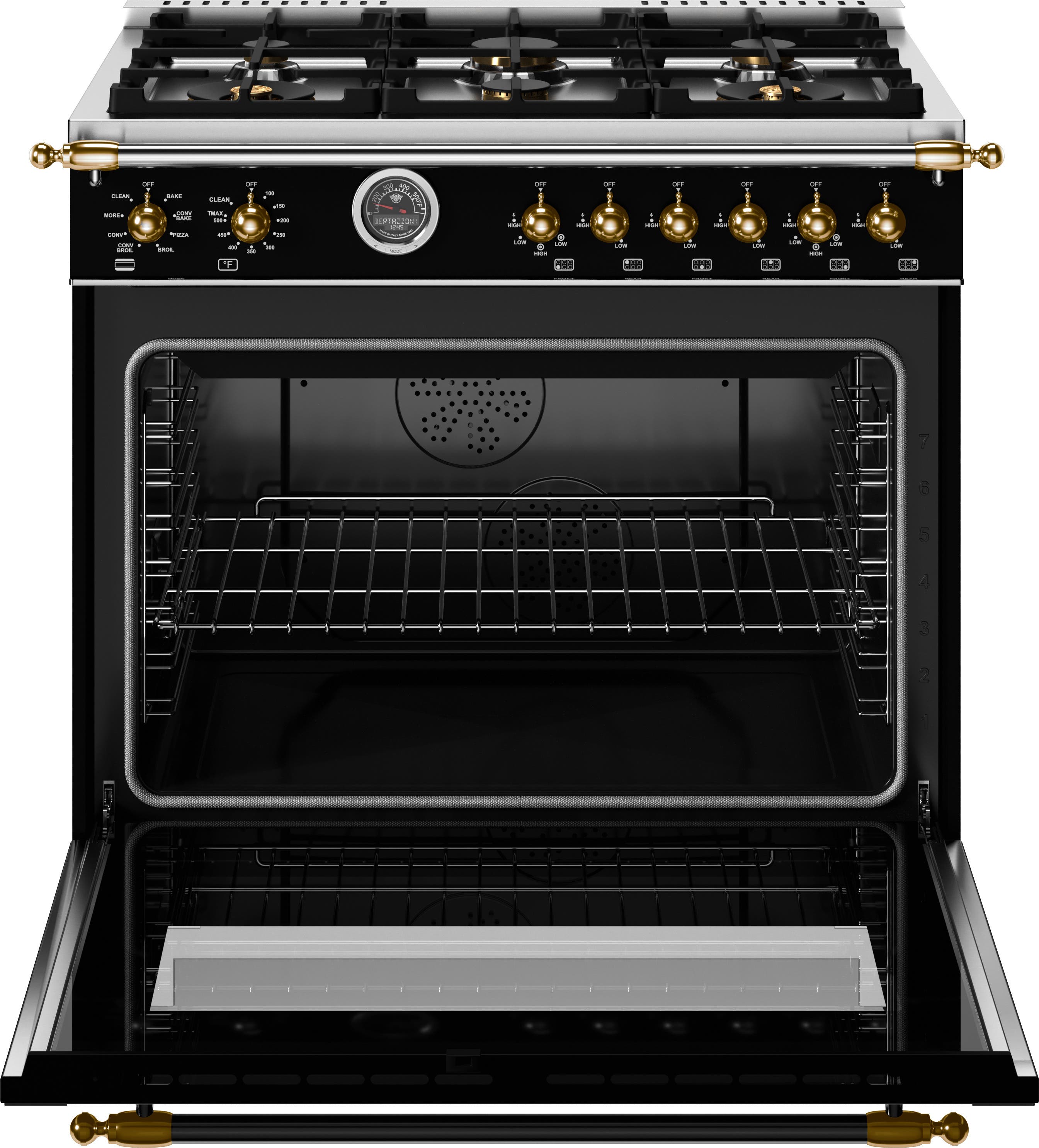 Bertazzoni HER366BCFEPNG Matte Black With Gold Trim