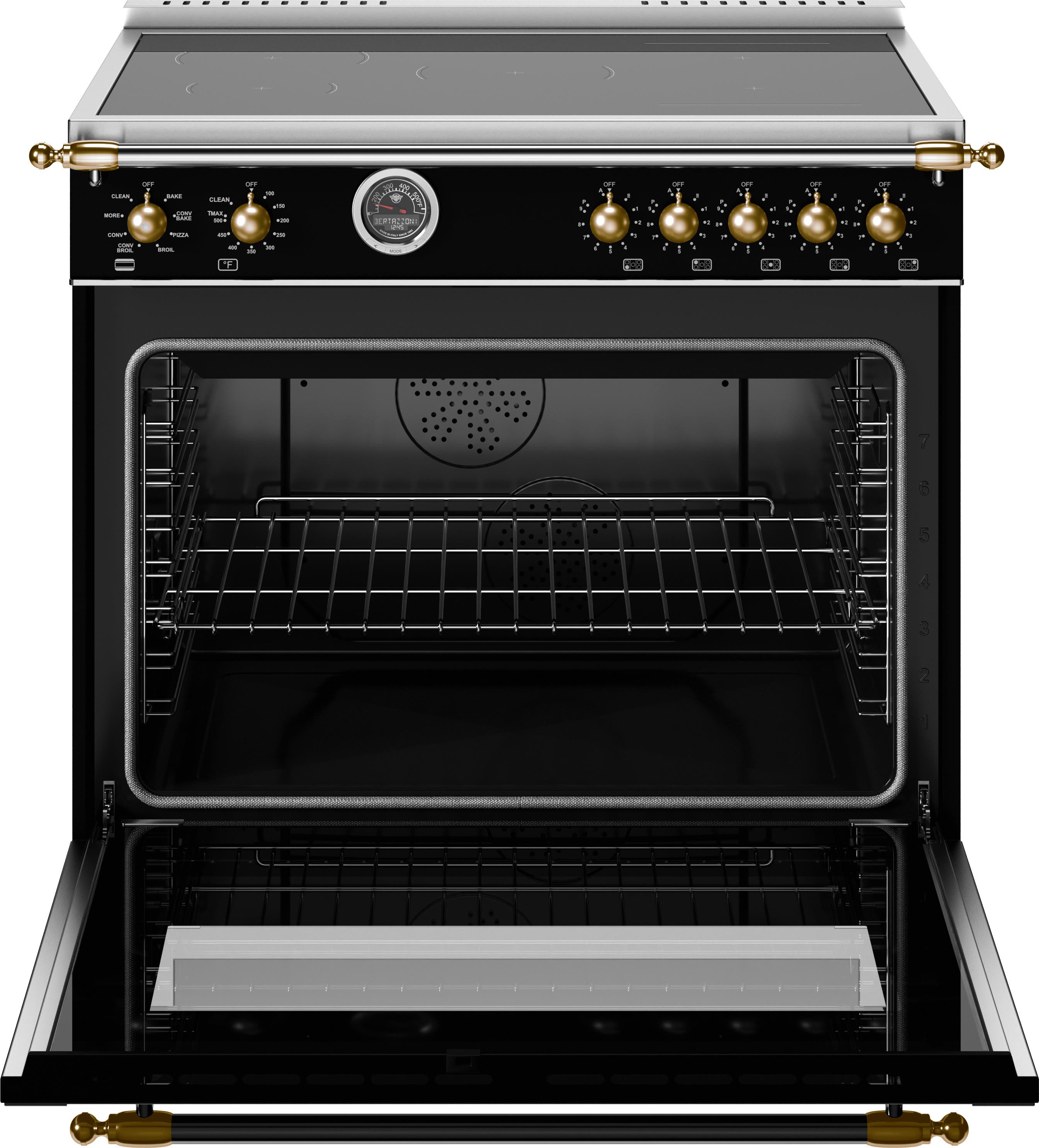 Bertazzoni HER365ICFEPNG Matte Black With Gold Trim
