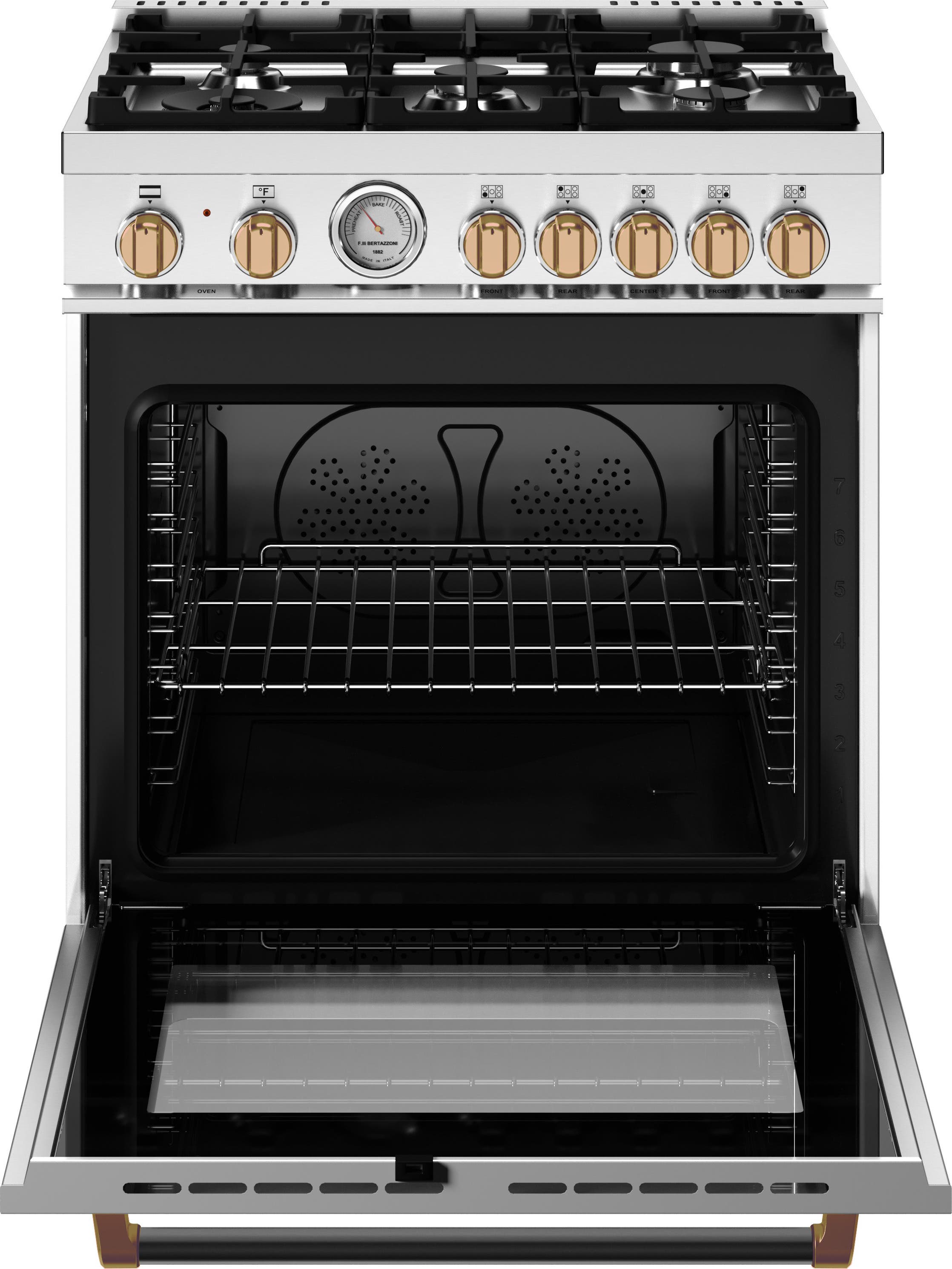Bertazzoni MAS305DFMBG White With Gold Trim