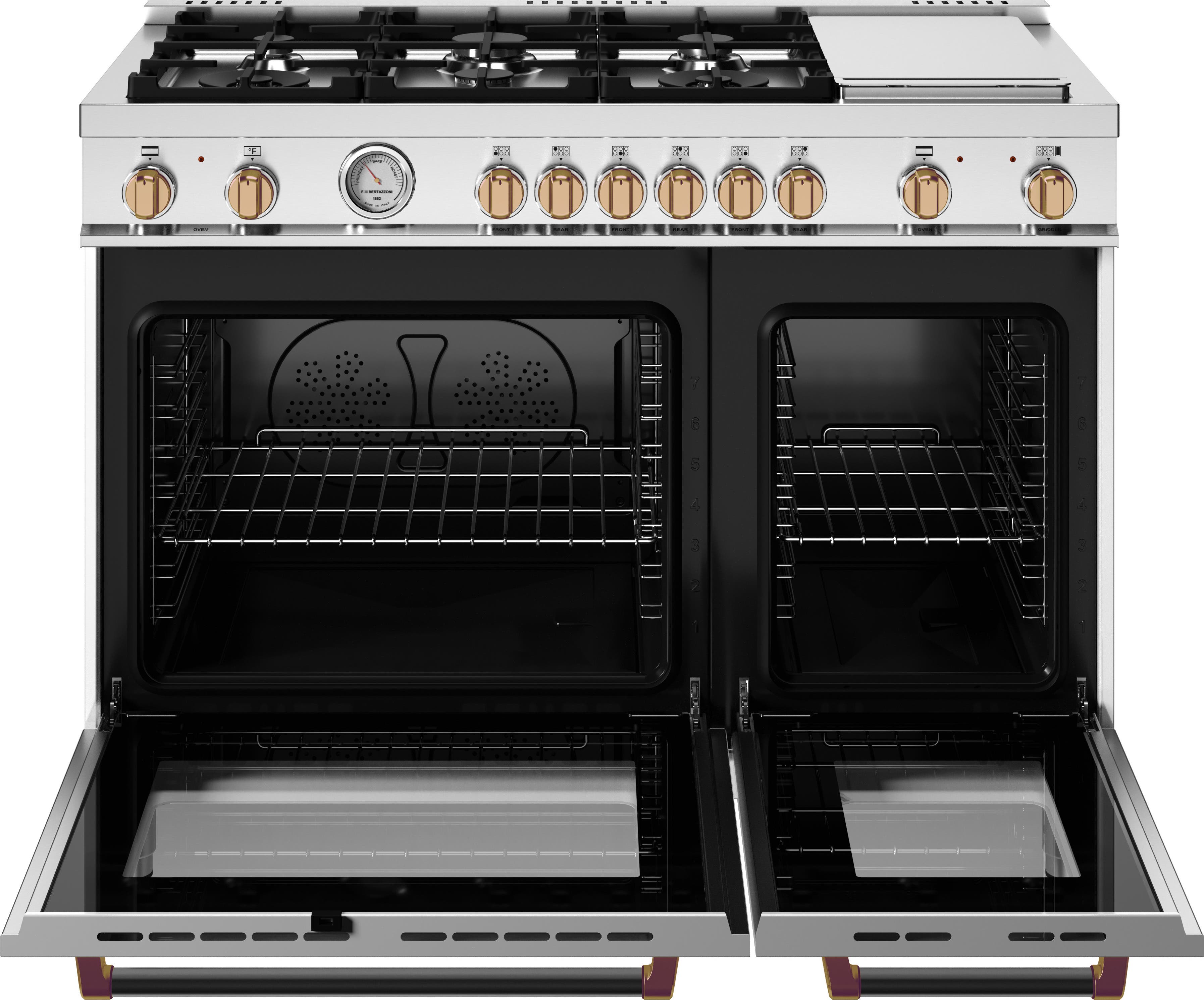 Bertazzoni MAS486GGASBG White With Brass Trim