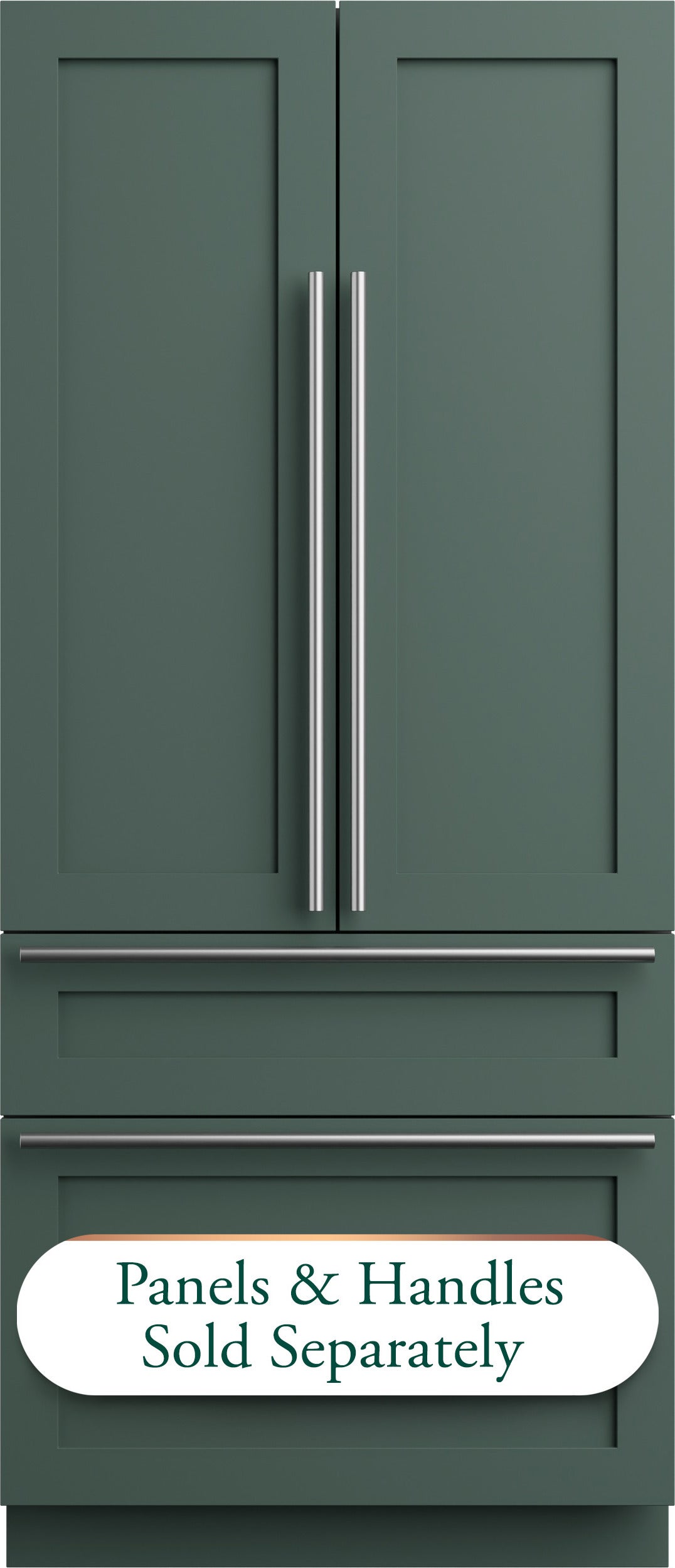 Cafe CIP36NK6ZII 36 Inch Built-In French Door Refrigerator: Panel