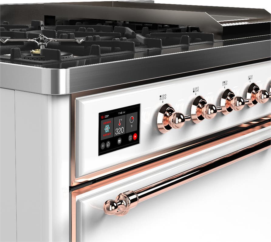 Ilve UM48FQNR3WHPLP White With Copper Trim, Liquid Propane