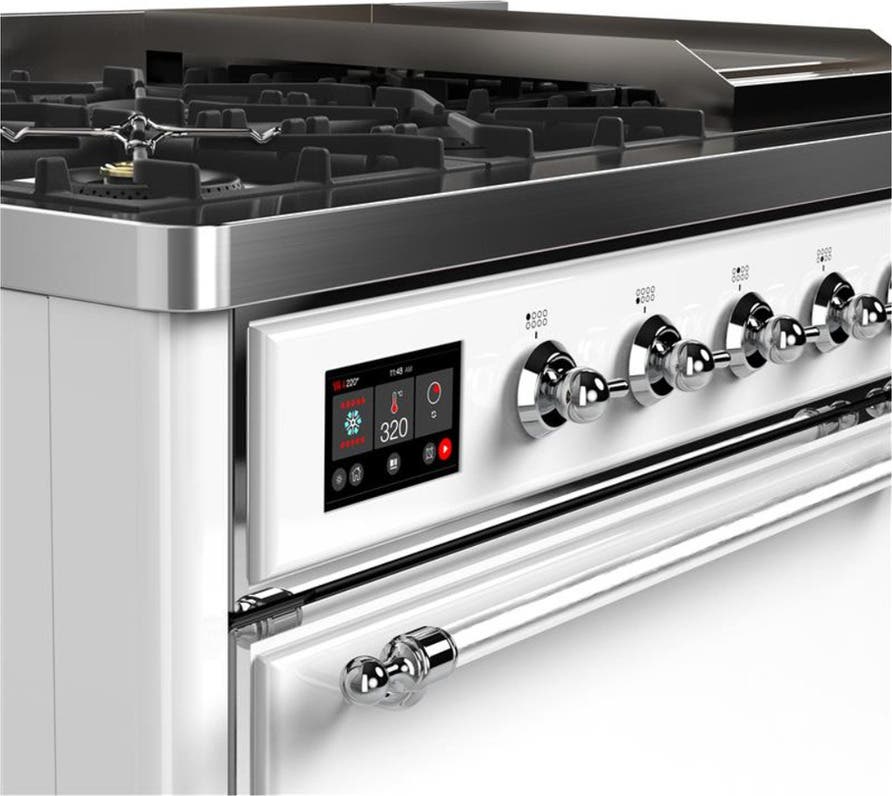 Ilve UM48FQNR3WHC White With Chrome Trim, Natural Gas