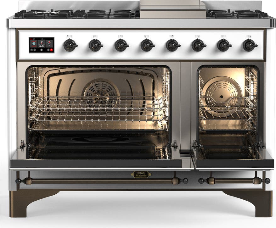 Ilve UM48FQNR3WHB White With Burnished Trim, Natural Gas