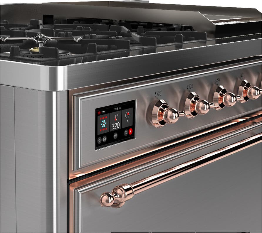 Ilve UM48FQNR3SSPLP Stainless Steel With Copper Trim, Liquid Propane