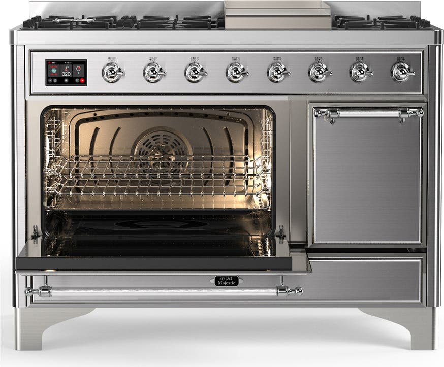 Ilve UM48FQNR3SSCLP Stainless Steel With Chrome Trim, Liquid Propane