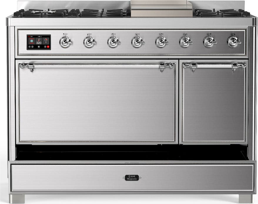 Ilve UM48FQNR3SSCLP Stainless Steel With Chrome Trim, Liquid Propane