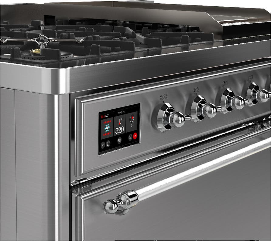 Ilve UM48FQNR3SSC Stainless Steel With Chrome Trim, Natural Gas