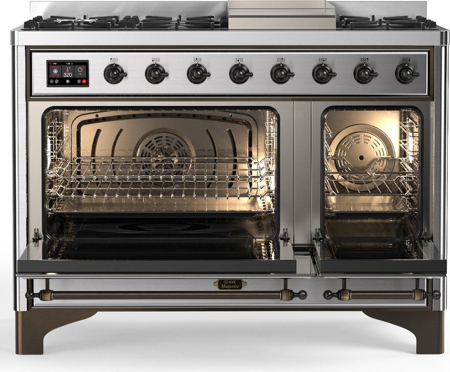 Ilve UM48FQNR3SSBLP Stainless Steel With Burnished Trim, Liquid Propan...