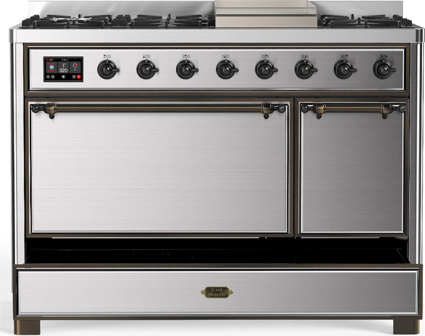 Ilve UM48FQNR3SSBLP Stainless Steel With Burnished Trim, Liquid Propan...