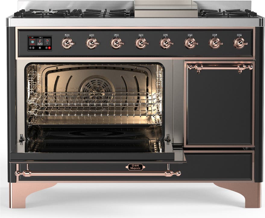 Ilve UM48FQNR3MGP Matte Graphite With Copper Trim, Natural Gas