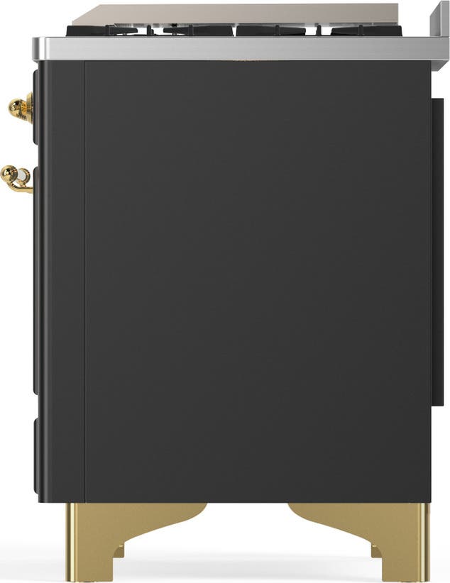Ilve UM48FQNR3MGGLP Matte Graphite With Brass Trim, Liquid Propane